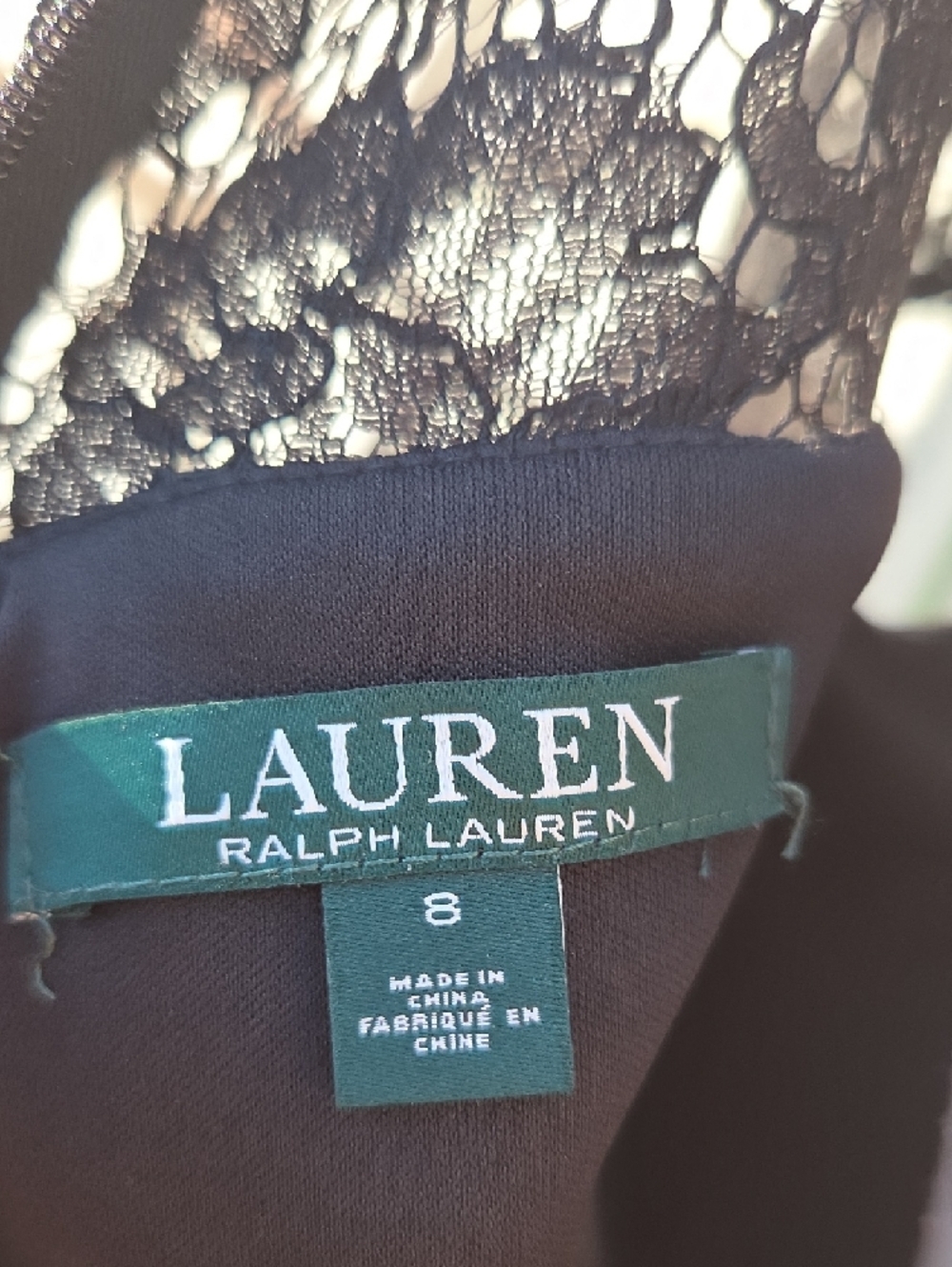 Lauren Ralph Lauren Black Lace-Trim Maxi Dress - Picture 8 of 8
